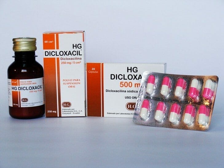 cajetín de pastillas de dicloxacilina