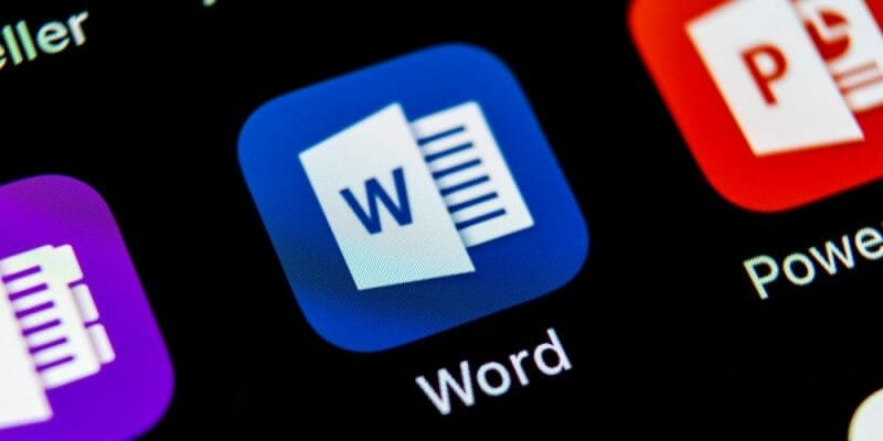 varios iconos de aplicaciones, entre ellas word, una app procesadora de texto